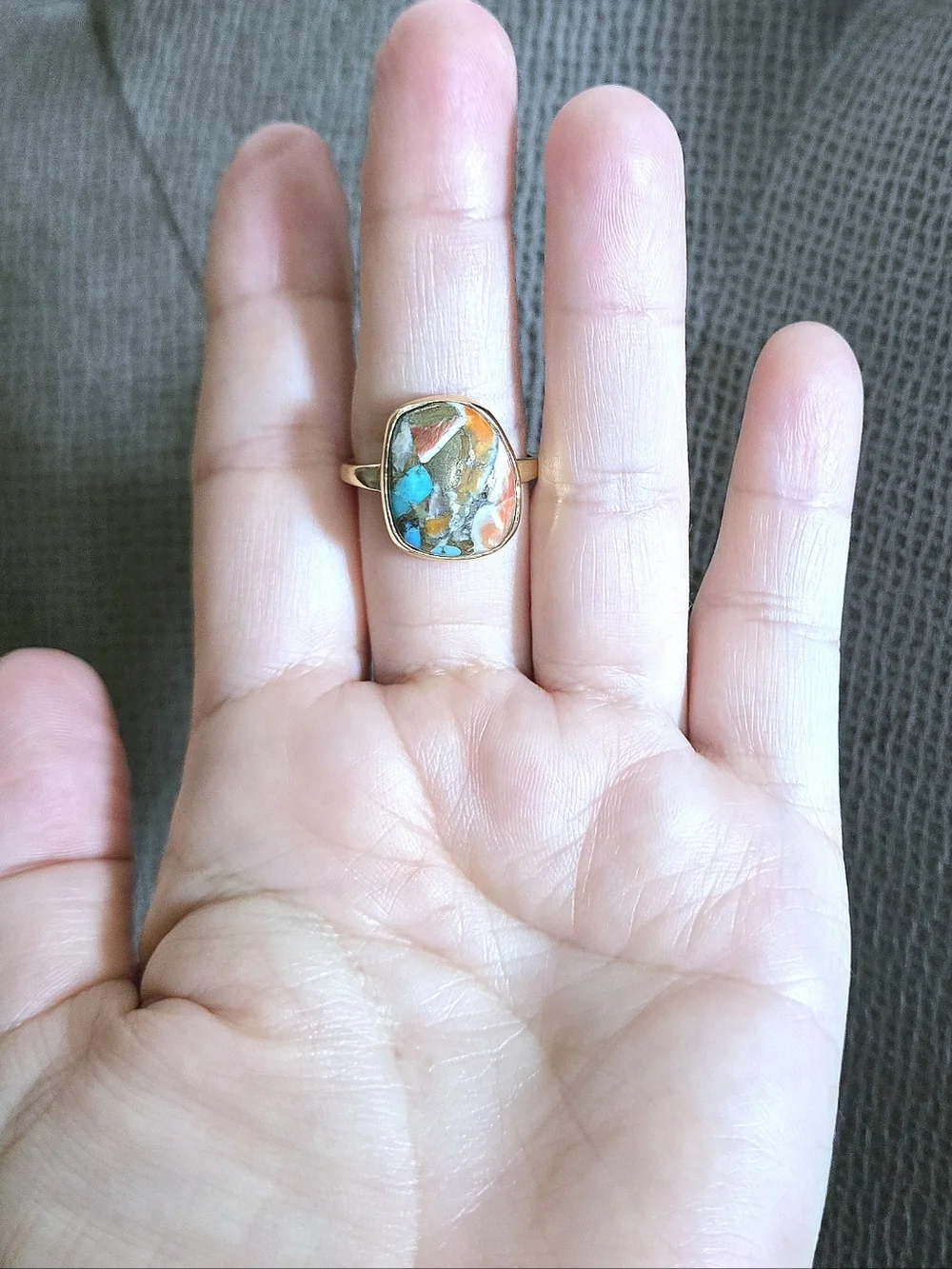 Shivam Misshapened Copper Turquoise Ring💍 - NWT